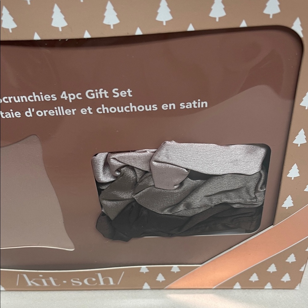 Kitsch Satin Pillowcase & Scrunchies Gift Set - Taupe Pink - Picture 4 of 12
